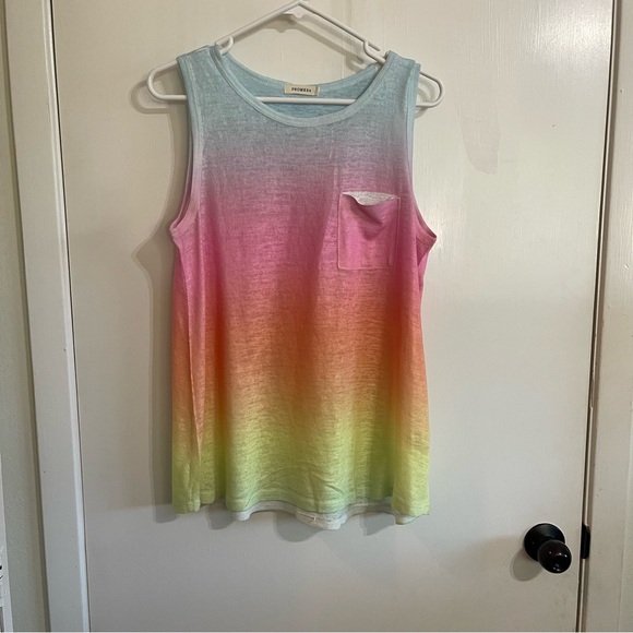 Promesa Women’s Pastel Sleeveless Gradient Knit Top Size L Colorful Lightweight - Picture 1 of 9
